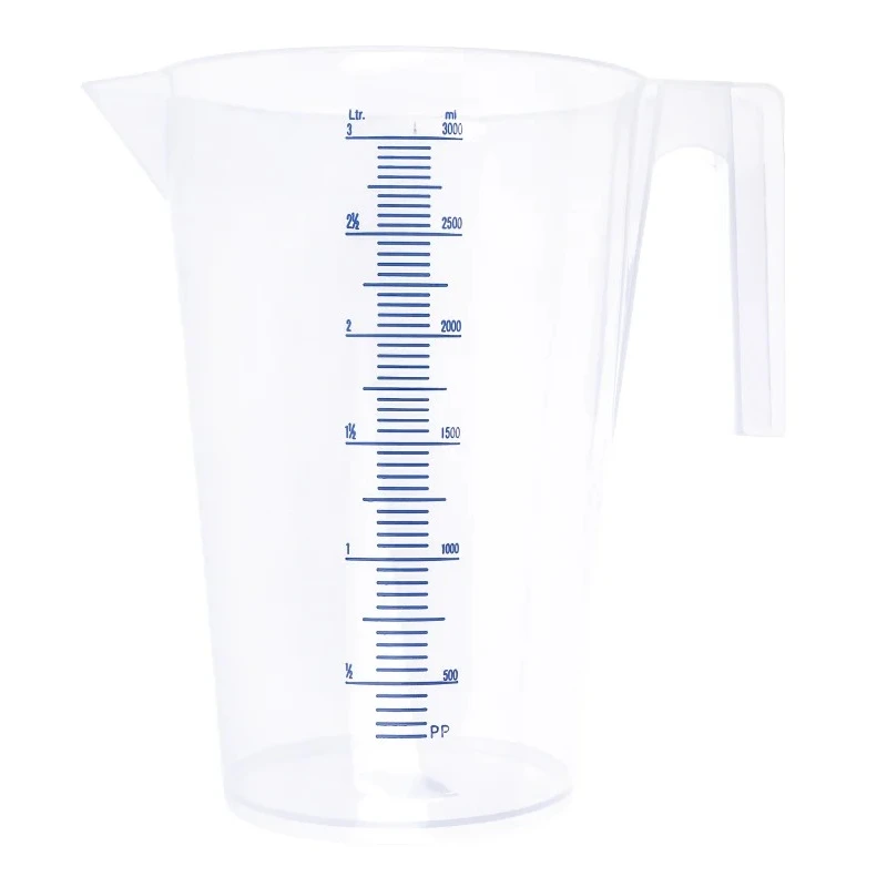 RS PRO Polypropylene Laboratory Measuring Jug 3L Capacity 212 mm Length Model 263-2570