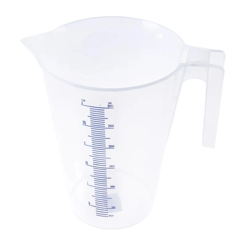 RS PRO Polypropylene Laboratory Measuring Jug 3L Capacity 212 mm Length Model 263-2570