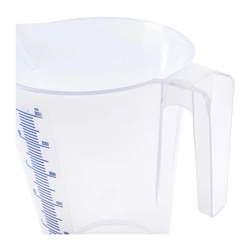 RS PRO Polypropylene Laboratory Measuring Jug 3L Capacity 212 mm Length Model 263-2570