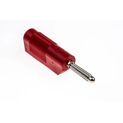 RS PRO Red Male Banana Plug 4 mm Connector Screw Termination 60V dc 30A Nickel Plating 930729101