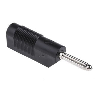RS PRO Black Male Banana Plug 4 mm Connector Screw Termination 60V dc 30A Nickel Plating 930729100