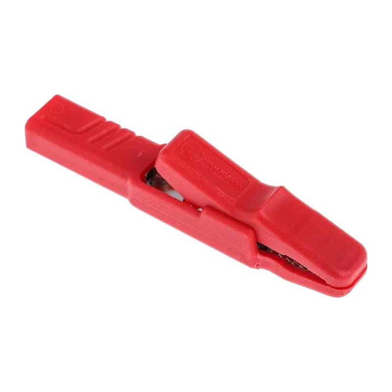 Hirschmann Test & Measurement Red Crocodile Clip, Insulated Polypropylene, Brass Contact, 25A, 9.5mm Jaw Opening 932146101