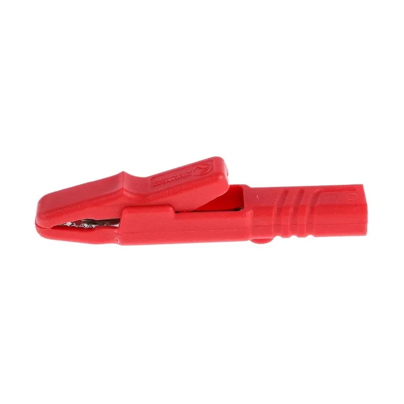 Hirschmann Test & Measurement Red Crocodile Clip, Insulated Polypropylene, Brass Contact, 25A, 9.5mm Jaw Opening 932146101