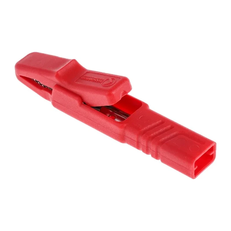 Hirschmann Test & Measurement Red Crocodile Clip, Insulated Polypropylene, Brass Contact, 25A, 9.5mm Jaw Opening 932146101