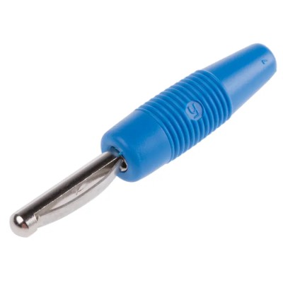 Hirschmann Test & Measurement Blue Male Banana Plug 4 mm Connector Screw Termination 60V dc 16A Nickel Plating 930046102