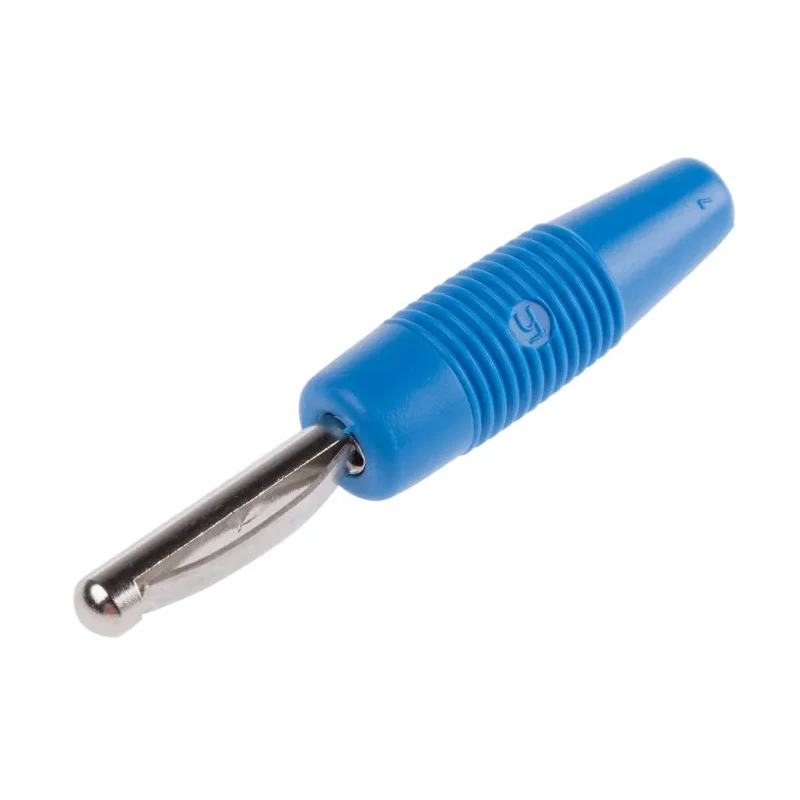 Hirschmann Test & Measurement Blue Male Banana Plug 4 mm Connector Screw Termination 60V dc 16A Nickel Plating 930046102