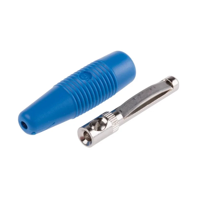 Hirschmann Test & Measurement Blue Male Banana Plug 4 mm Connector Screw Termination 60V dc 16A Nickel Plating 930046102