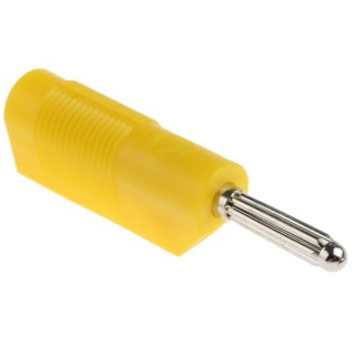 RS PRO Yellow Male Banana Plug 4 mm Connector Screw Termination 60V dc 30A Nickel Plating 930729103
