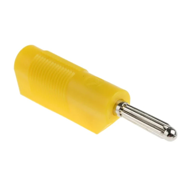 RS PRO Yellow Male Banana Plug 4 mm Connector Screw Termination 60V dc 30A Nickel Plating 930729103