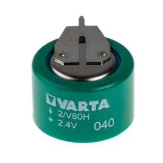 Varta 2.4 V Nickel Metal Hydride Button Rechargeable Battery, 80 mAh 55608602059