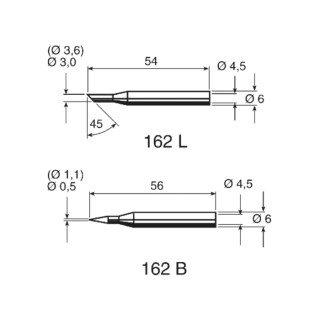 Ersa 3 mm Hoof 54 mm Soldering Iron Tip for use with Multitip C15, Tip 260 162LD/SB