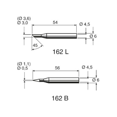 Ersa 3 mm Hoof 54 mm Soldering Iron Tip for use with Multitip C15, Tip 260 162LD/SB