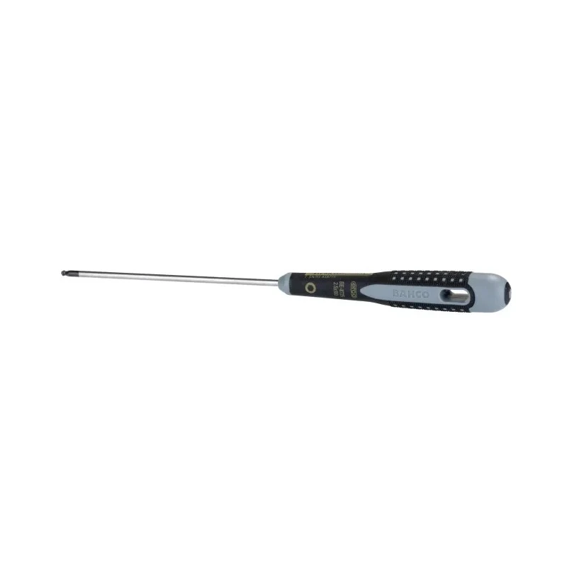 Bahco Standard Screwdriver with 2.5 mm Tip, 100 mm Blade Length, Ergonomic Bi-Material Handle, Alloy Steel Blade BE-8725