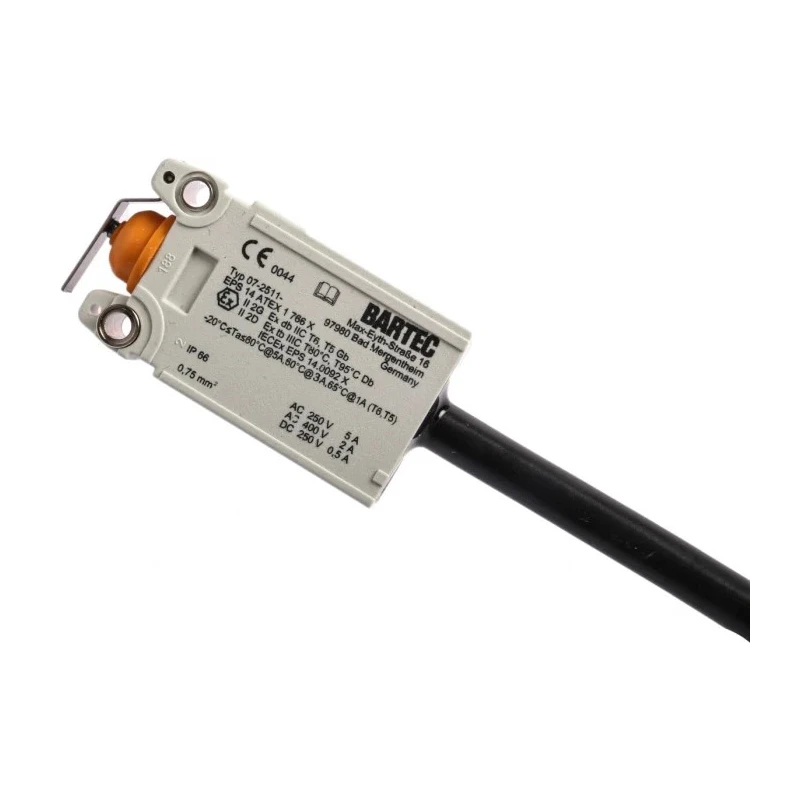 Bartec Plunger Limit Switch 1 NO/1 NC IP66 Plastic Housing 400V AC 2A 