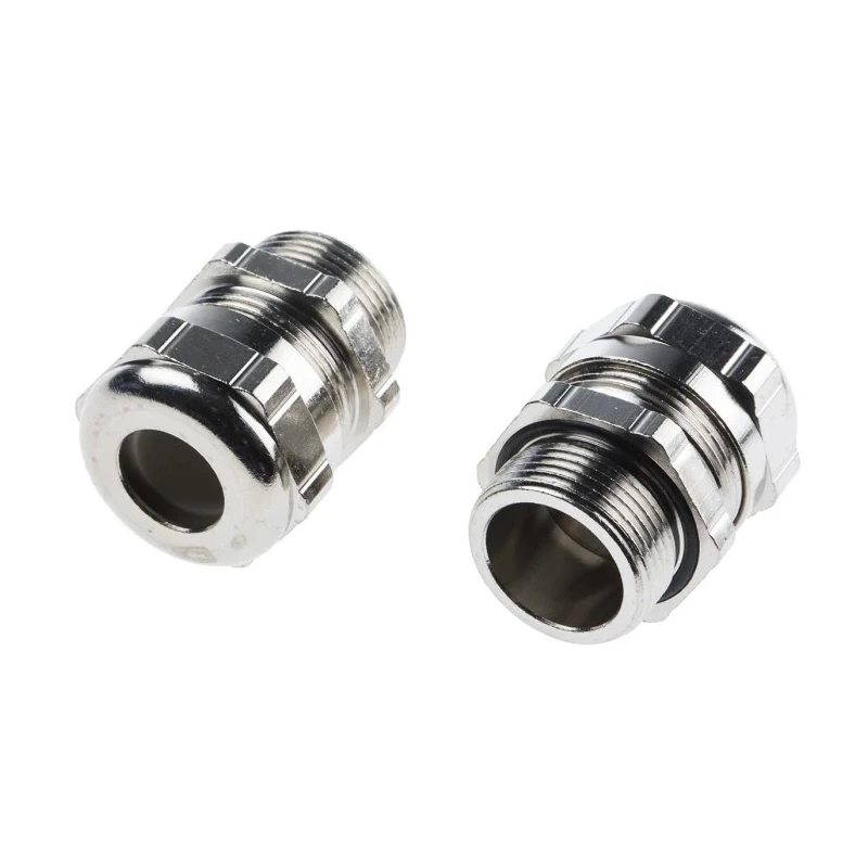 ABB Metallic Nickel Plated Brass Cable Gland, M25 Thread Size, 6 mm Min. Cable Diameter, 11 mm Max. Cable Diameter 264-7364
