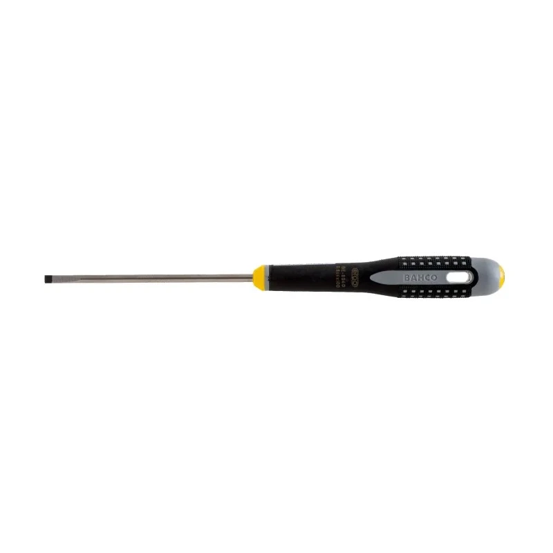 Bahco Standard Slotted Screwdriver, 100 mm Blade Length, 222 mm Overall Length, Bi-Material Ergonomic Handle, Alloy BE-8040