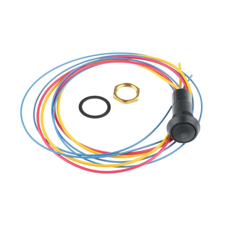 ITW Switches 59 Series Illuminated Miniature Momentary Push Button Switch Panel Mount 13.6 mm Cutout SPST Green LED 59-531G