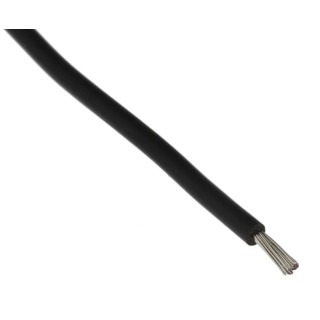 RS PRO Black Hook Up Wire, 32/0.2 mm Core Strands, 100 m Silicone Rubber Insulated, 500 V, 180°C Maximum Operating 265-3022