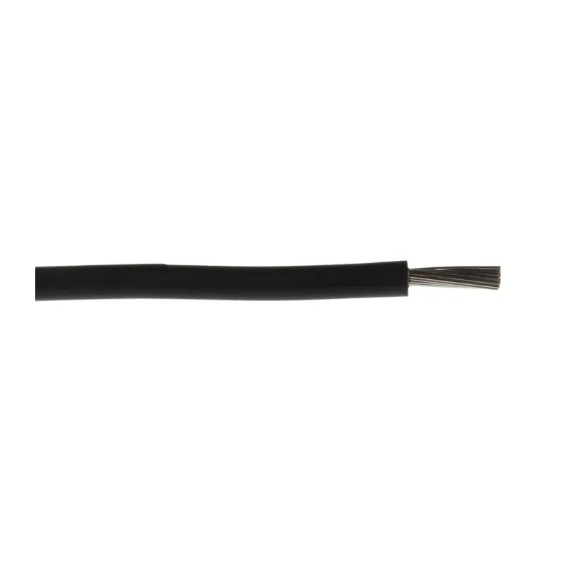 RS PRO Black Hook Up Wire, 32/0.2 mm Core Strands, 100 m Silicone Rubber Insulated, 500 V, 180°C Maximum Operating 265-3022