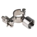 RS PRO Zinc Plated Stainless Steel Silver Hinged Pipe Clamp 1in 0.5in Fixing Hole Diameter 265-4889