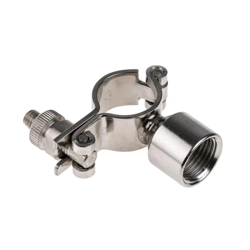 RS PRO Zinc Plated Stainless Steel Silver Hinged Pipe Clamp 1in 0.5in Fixing Hole Diameter 265-4889