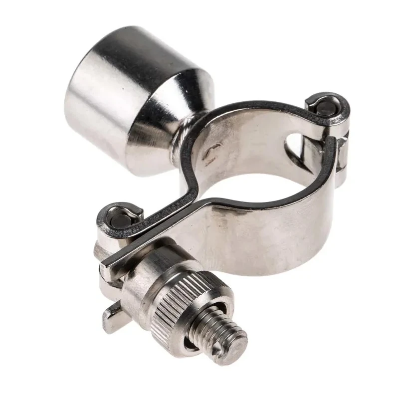 RS PRO Zinc Plated Stainless Steel Silver Hinged Pipe Clamp 1in 0.5in Fixing Hole Diameter 265-4889
