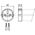 BJB CFL, Fluorescent, Halogen, HID, Incandescent, LED Lamp Holder T12 Screw 4 Pins Push-Wire 12.5mm Length 40mm Width 47700