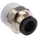 Legris Pneumatic Fitting LF3000 Series Male Threaded-to-Tube Push-in 8 mm, 3/8 in R Thread LF3000