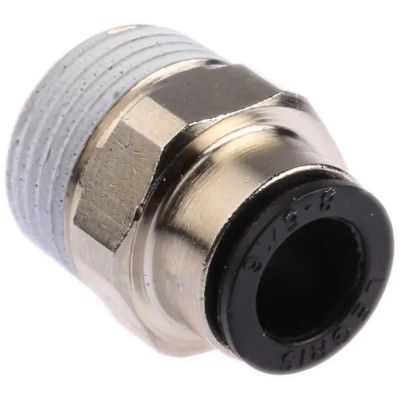 Legris Pneumatic Fitting LF3000 Series Male Threaded-to-Tube Push-in 8 mm, 3/8 in R Thread LF3000