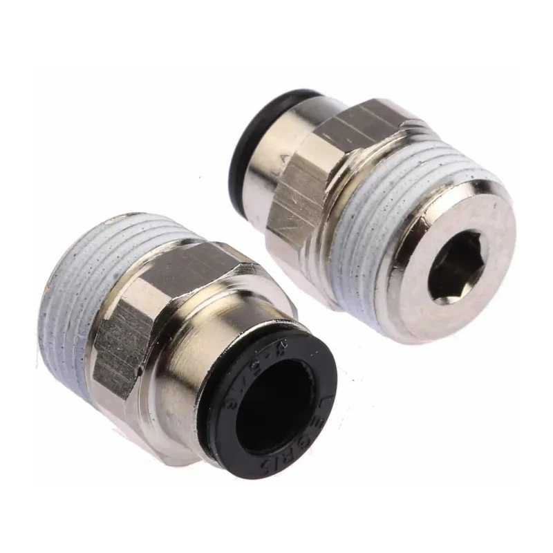 Legris Pneumatic Fitting LF3000 Series Male Threaded-to-Tube Push-in 8 mm, 3/8 in R Thread LF3000