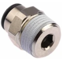 Legris Pneumatic Fitting LF3000 Series Male Threaded-to-Tube Push-in 8 mm, 3/8 in R Thread LF3000