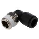 Legris LF3000 Series Male Pneumatic Fitting Nickel Plated Brass 3/8 in R Threaded-to-Tube Connection LF3000