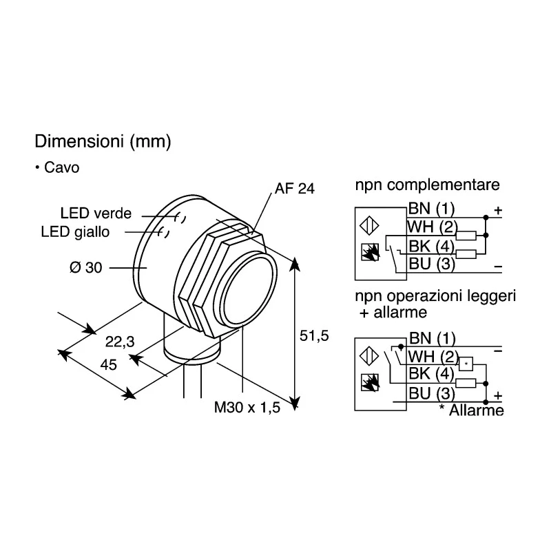 Banner Retroreflective Photoelectric Sensor, Barrel Style, Detection Range 50 mm to 6 m, PNP Output, IP69K, 30V DC T30SP6LP