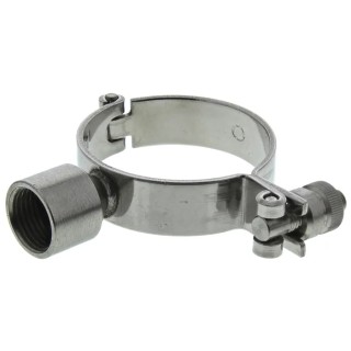 RS PRO Zinc Plated Stainless Steel Silver Hinged Pipe Clamp, 0.5 in 265-4895