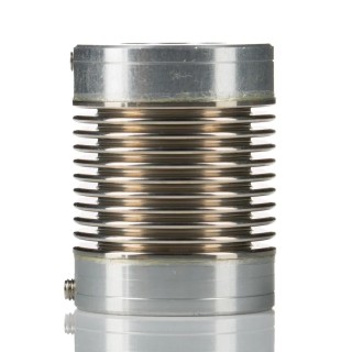 Huco Flexible Nickel Bellows Coupler 25 mm OD, 35 mm Bore A, 36 mm Bore B, 33 mm Length, Screw Style 321.25.3536