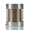 Huco Flexible Nickel Bellows Coupler 25 mm OD, 35 mm Bore A, 36 mm Bore B, 33 mm Length, Screw Style 321.25.3536
