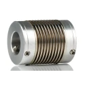 Huco Flexible Nickel Bellows Coupler 25 mm OD, 35 mm Bore A, 36 mm Bore B, 33 mm Length, Screw Style 321.25.3536