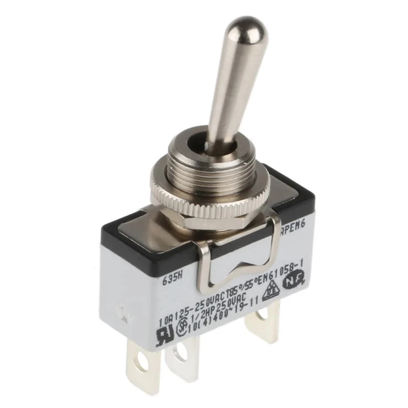 APEM Panel Mount Toggle Switch On-On SPST Tab Terminal 24 V DC 250 V AC 635H/2