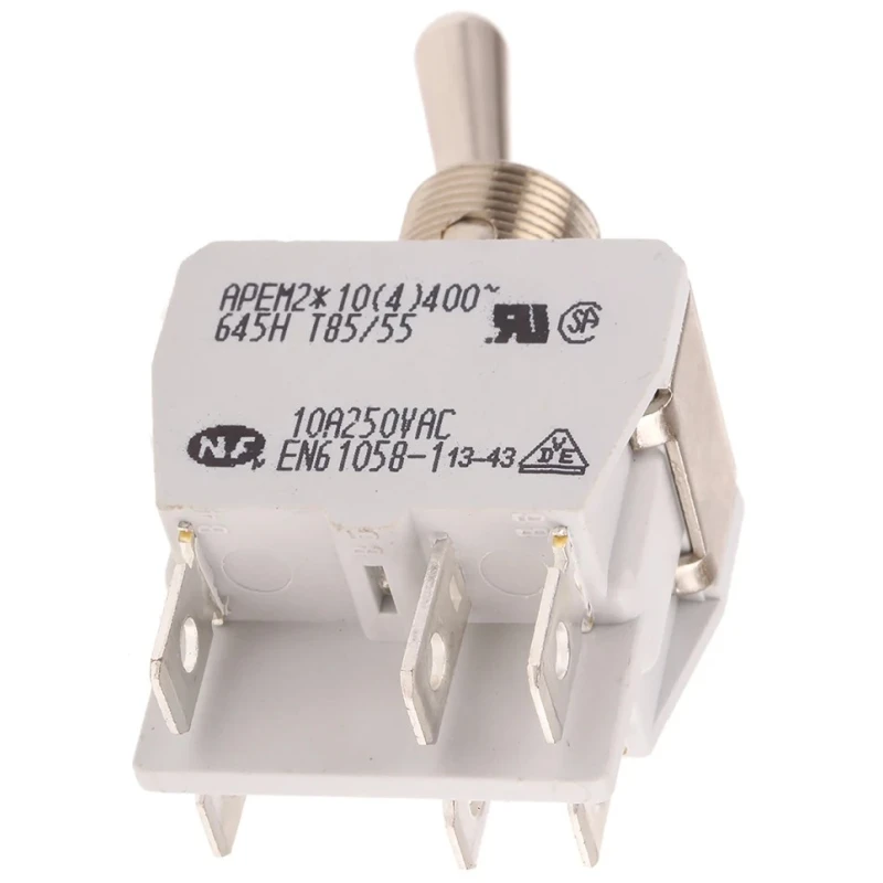 APEM Toggle Switch Panel Mount On-On DPST Tab Terminal 24V dc 10A 250V ac 645H/2