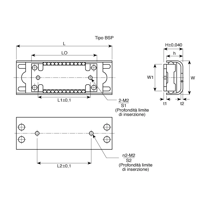 IKO Nippon Thompson Stainless Steel Linear Slides, 40 mm Stroke Length BSR1560SL