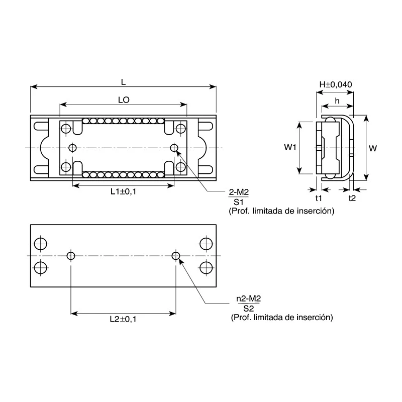 IKO Nippon Thompson Stainless Steel Linear Slides, 40 mm Stroke Length BSR1560SL