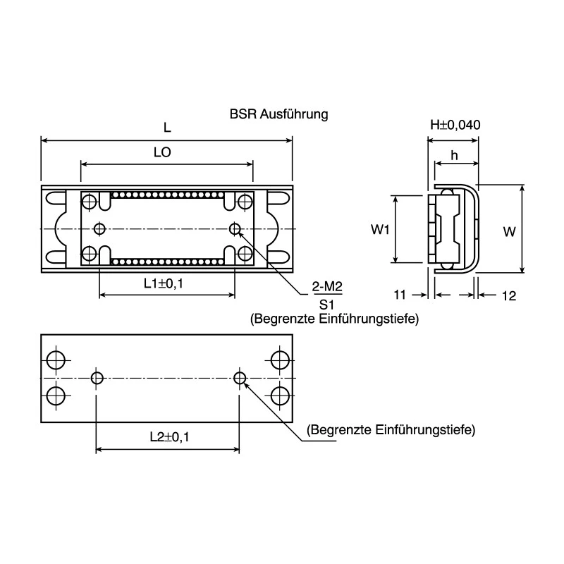 IKO Nippon Thompson Stainless Steel Linear Slides 24 mm Stroke Length BSR2050SL