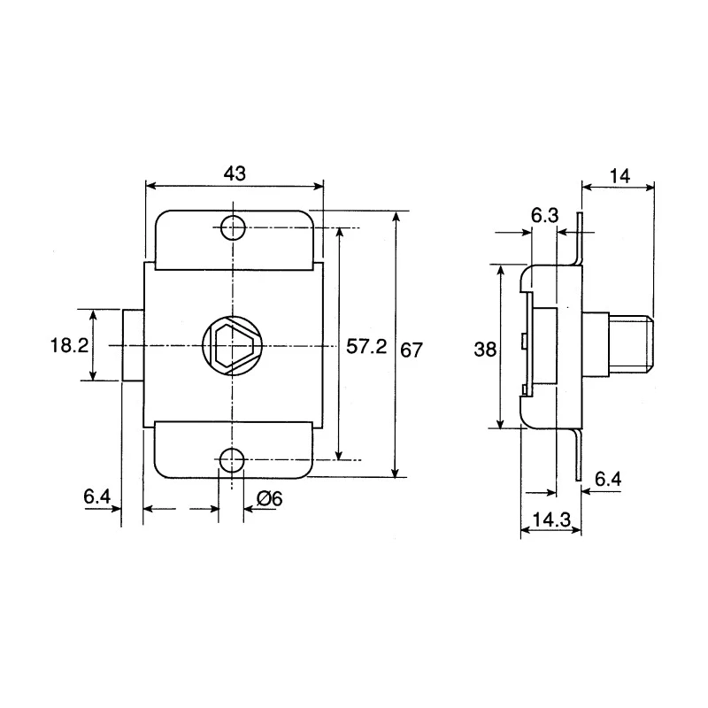 Euro-Locks a Lowe & Fletcher group Company Slam Lock Zinc Plated Key Unlock 6.4 mm Panel-to-Tongue 9.5 mm 2401-0100CA