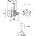 Euro-Locks a Lowe & Fletcher group Company Camlock Triangular Key 8mm Size Galvanized Chrome Finish 80054-0100CA