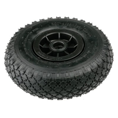 Guitel Hervieu Black Rubber Trolley Wheel 260mm Diameter 87mm Width 120kg Load Capacity PWR300-4452