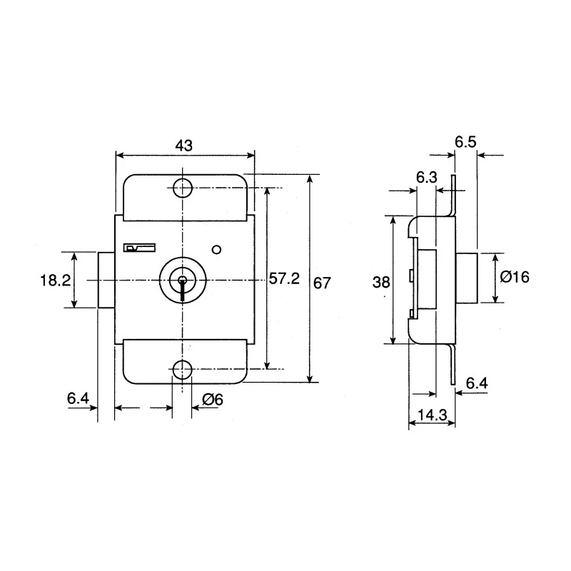 Euro-Locks a Lowe & Fletcher group Company Steel Padlockable Zinc Plated Door Bolt 67 mm 2303-5100CA