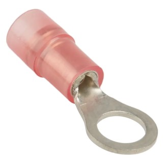 RS PRO Insulated Nylon Ring Terminal, M5 Stud, 22-16 AWG Wire Size, Copper Tin Plated, Red 267-3616