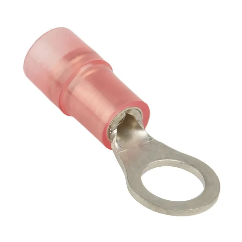 RS PRO Insulated Nylon Ring Terminal, M5 Stud, 22-16 AWG Wire Size, Copper Tin Plated, Red 267-3616