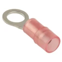 RS PRO Insulated Nylon Ring Terminal, M5 Stud, 22-16 AWG Wire Size, Copper Tin Plated, Red 267-3616