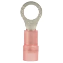 RS PRO Insulated Nylon Ring Terminal, M5 Stud, 22-16 AWG Wire Size, Copper Tin Plated, Red 267-3616